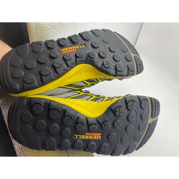 Merrell All Out Rush Trail training running shoe grey yellow black Sz 9 Men’s - Picture 5 of 7